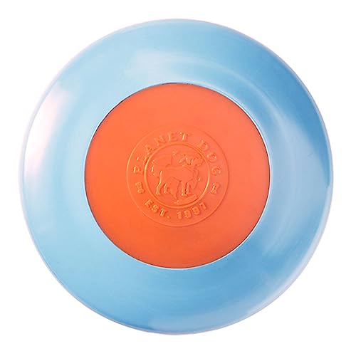 Planet Dog Orbee-Tuff Zoom Flyer - Apportierspielzeug für Hunde - Frisbee - Blau & Orange, S