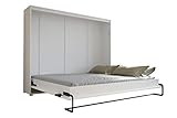 überbau schlafzimmer bett schrank Spanplatte 22 mm KRYSPOL Bett im Schrank Home, Ebenen, Schlafzimmer, Jugenzimmer, Modern Design (weiß + grau glänzend, 160 x 200 cm)