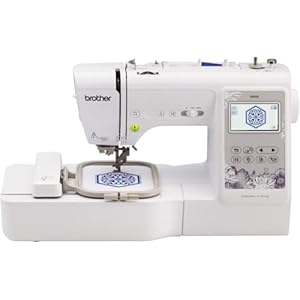 Brother SE600 Sewing and Embroidery Machine, 80 Designs, 103 Built-In Stitches, Computerized, 4″ x 4″ Hoop Area, 3.2″ LCD Touchscreen Display, 7 Included Feet