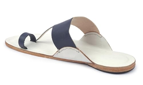 Image of KORAKARI Mens Kolhapuri Chappal, Handcrafted Sandal, Smooth and Comfortable Flip Flops Slipper Anti Slip Design Genuine Leather Traditional Footwear.