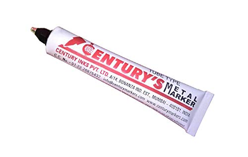 Bricoloco Tubo marcador industrial de tinta punta bola para escribir en metal, madera, caucho, tela, acero, vidrio, plásticos y hormigón o piedra. Formulación especial. (Blanco, 10)