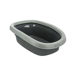 Trixie Katzentoilette Carlo 31 x 14 x 43 cm anthrazit/grau-grün - Katzenklo mit hohem Rand - 40211