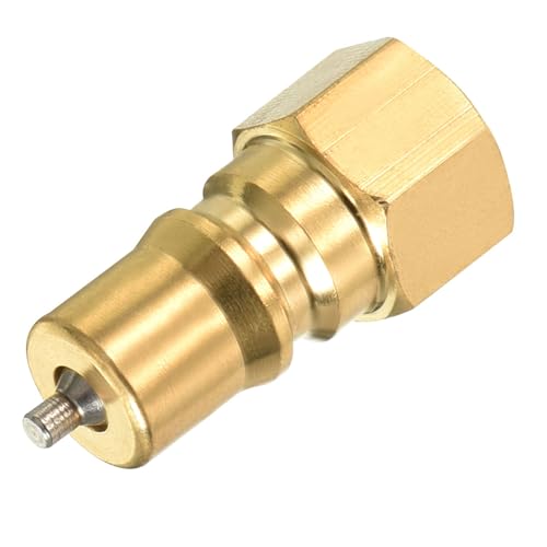 Image of YOKIVE Hydraulic Quick Connect Male Couplers, Brass Pipes | Fitting Plug Adapter Great for Constructions Agriculture (Gold Tone, 1 /8PT Plug)