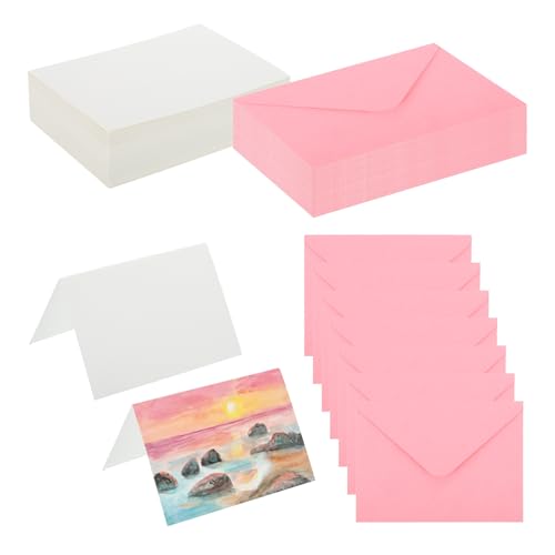 Cartes Aquarelle 100% Coton PATIKIL Enveloppes 250 GSM Papier Peinture Rose