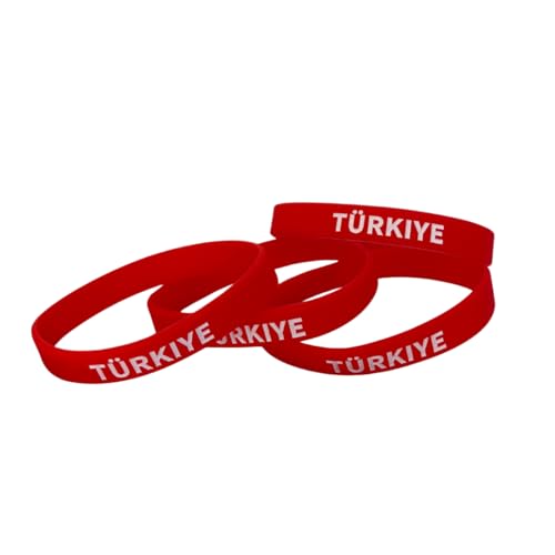 Generisch Doppelpack - 2 Silikon-Armband Türkiye/Türkei rot mit weißer Schrift/Türkiye