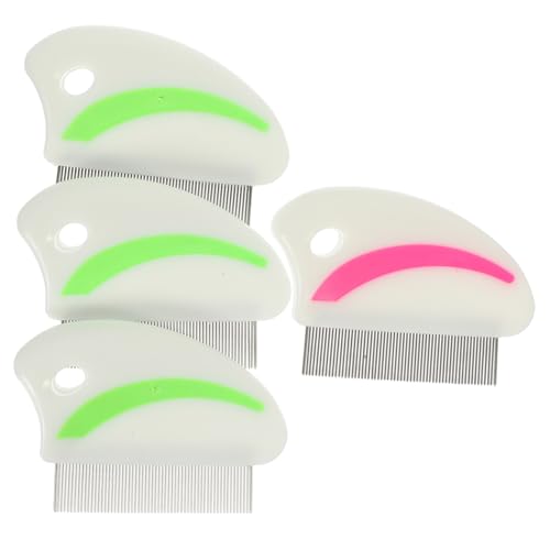 ERINGOGO 4Pcs Stainless Steel Pet Removal Comb Handy and Dust for Dogs and Cats Includes Red and Green Combs and Mat Removal Tool