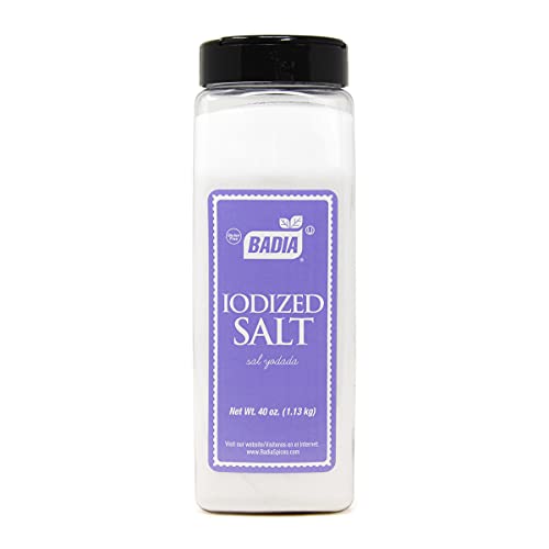 Badia Iodized Salt, 40 Ounce (Pack of 4)