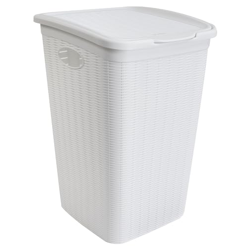 Panier à linge ventilé blanc 50L pour éliminer l'humidité des vêtements