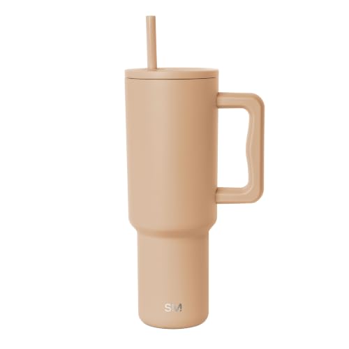 Image of Simple Modern Tumbler with Handle and Straw | 40oz | Tan