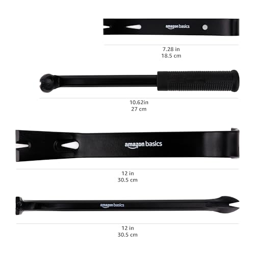 Amazon Basics Stemmeisen und Nagelzieher, 4 stück, 1er-Pack, Schwarz