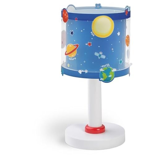 Dalber Lámpara infantil de Mesilla Planets Planetas Azul, 15 x 15 x 30 cm