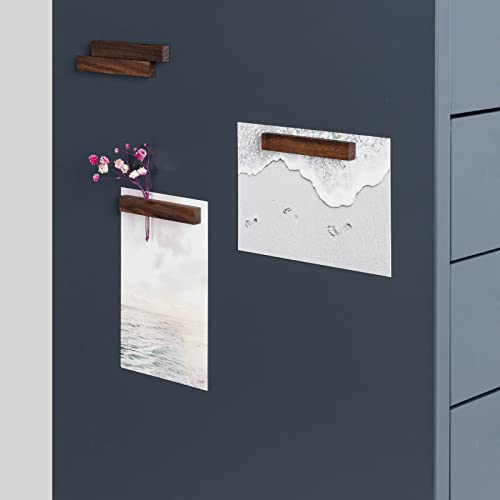 Goodsdeco Refrigerator Magnets (4Pack) - Wooden Whiteboard Magnets, Dark Wood Magnets For Fridge Office Dry Erase Board, Locker Decor, 3.3In X 0.5In X 0.3In (Walnut) (Small) #TOP3