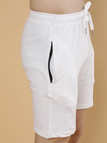 Image of POCKMAN Men's Regular Fit Black Cotton Terry Shorts- Perfect for Sports and Casual Wear.