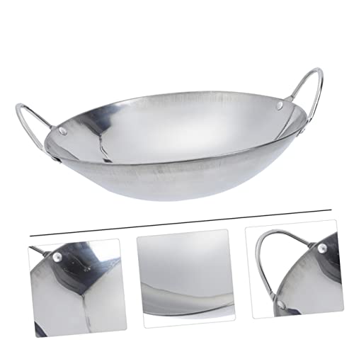 Ollas de cocina de acero inoxidable con asas dobles para wok miniatura 3