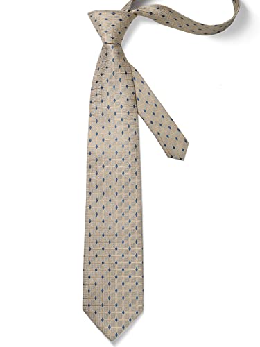 Image of HISDERN Ties for Men Plaid Checkered Tie with Pocket Square Woven Business Formal Necktie Handkerchief Set Wedding Party