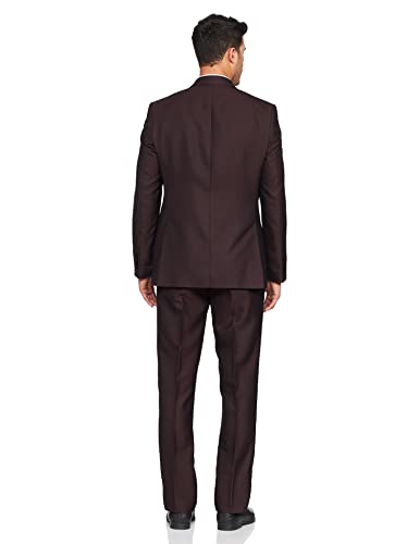 Image of Raymond Rayon Blend Men's Full Sleeve Contemporary FIT Dark Maroon Formal Suit