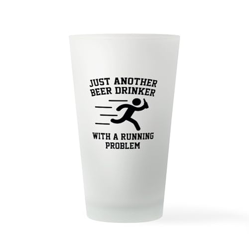 CafePress Beer Drinker Running Problem Pint Glass, 16 oz. Drinking Glass