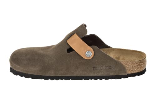 Miniatura 5 de Birkenstock Boston Bs 1029193 Concrete Gray Grigio Ciabatta Zoccolo Uomo Fibbia Camoscio 41