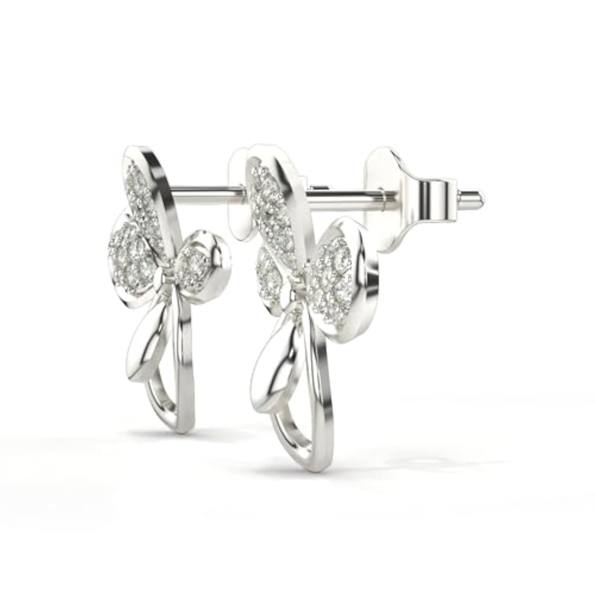 Women's Sterling Silver 0.35cts Certified Lab Grown Diamond Earrings, White