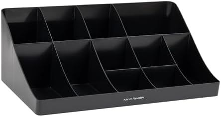 Mind Reader "Breakroom Organizer" 11 Compartment Condiment Holder, Black