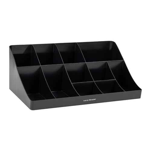 Mind Reader "Breakroom Organizer" 11 Compartment Condiment Holder, Black