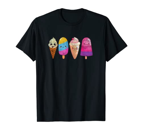 Kawaii Ice Cream Lover Popsicle Cono Dulce Postre Estético Camiseta