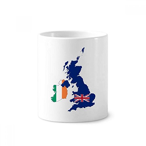 Tasse blanche Royaume-Uni céramique 350ml pot à crayons bureau