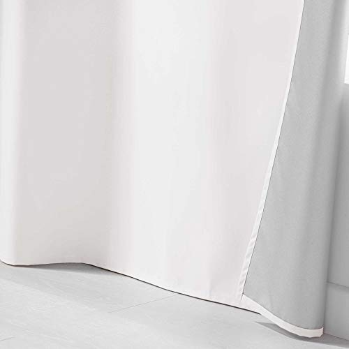 Douceur d'Intérieur Eyelet Curtain 140 x 260 cm Polyester Thermal Icemount White, W 55.1" x L 102.4" (1 Panels) - Image 3