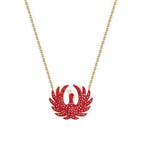 Collier phénix rouge en argent chaîne de clavicule de luxe pour femme