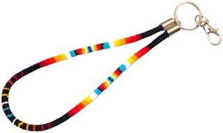 Beaded keychain, keychain wrislet Native American style id holder beaded card holder keyfob beaded keyring purse charm