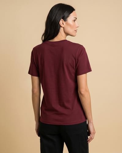 Image of Nobero Women's Graphic Printed T-Shirt | Regular Fit 180 GSM Cotton Tee for Women | Comfortable Round Neck Casual Wear