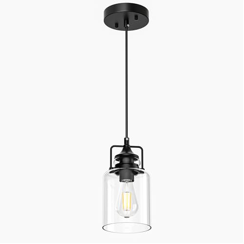 hansang Pendant Lights Kitchen Island, Modern Black Pendant Light Fixture, Kitchen Ceiling Hanging...