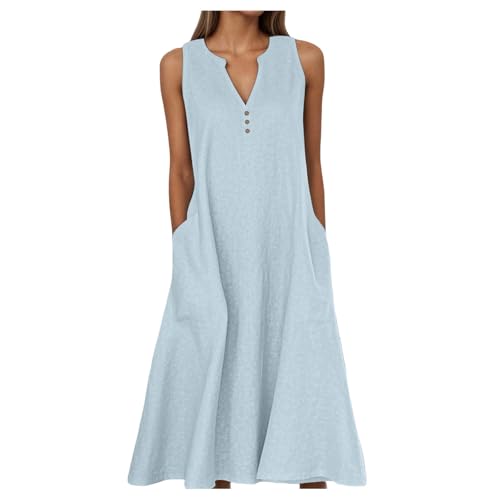 Robe de plage sans manches en lin l'incarnation de la liberté d'été