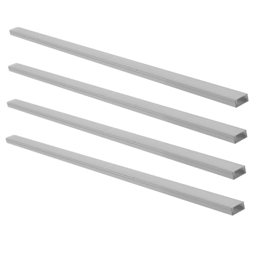 CHILDWEET 4 Sets LED Diffuser Strip LED Channel for LED Strip Lights LED Strip Light Diffuser LED Light Diffuser LED Light Cover LED Channel Diffuser LED Strip Channel Aluminum Alloy Silver