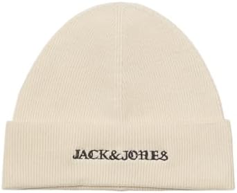 JACK & JONES Men's Jacbrooks Beanie, Antique White, One Size