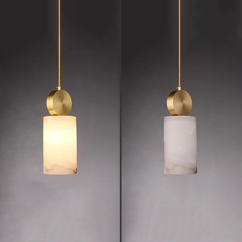 Suspension géométrique en marbre blanc E27 luminaire moderne de salon