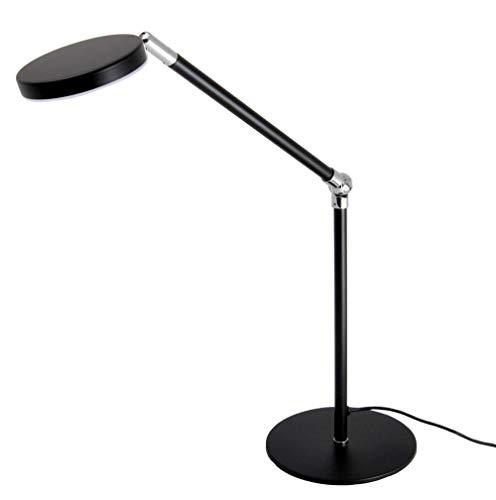 Preisvergleich Produktbild LED Schreibtischlampe Tischlampe Schwenkbar Tischleuchte Schreibtisch (Rundplatte Stehelampe Schwarz)