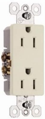 Legrand radiant 15 Amp Decorator Duplex Outlet Light Almond 10 Pack | Pass & Seymour Residential Grade, Décor Wall Outlet, Push Wire, Side Wire, Duplex Receptacle