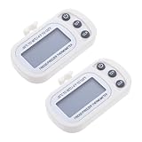 Healeved Termómetro para Refrigerador 2 Piezas Pantalla Lcd, Trasero Magnético, Medidor Digital de Temperatura para Hogar y Congelador, Ipx3, Color Claro Compacto
