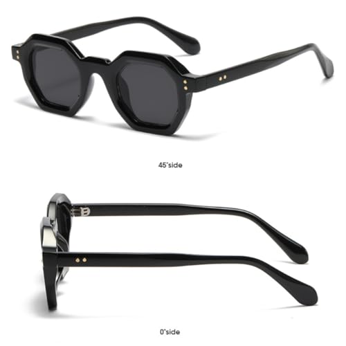 Lunettes de soleil tendance à rivets et verres géométriques anti-reflets - 6