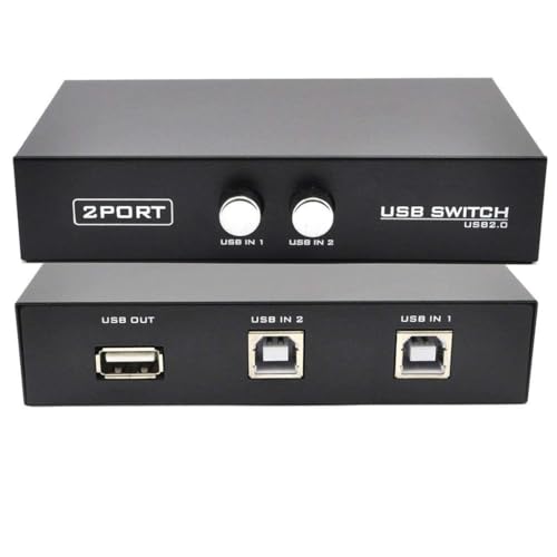 Image of Printer Sharing USB Switch 2 Ports USB 2.0 Selector for PC Sharing Switch Box for PC Computer Scanner Printers Projector Camera and Keyboard