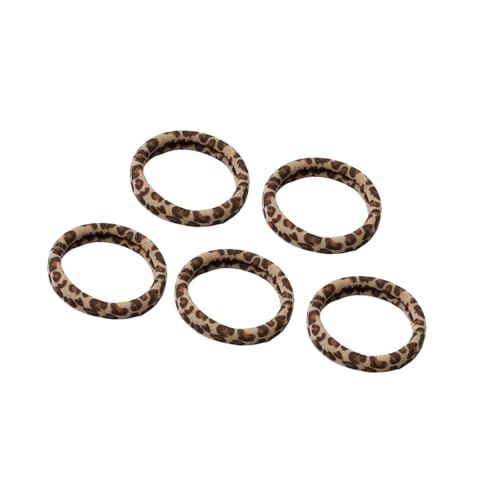 5-Pack Leopard Pattern Stretchy Fabric Scrunchies Gentle Hold Hair Accessories for Women Teens Cheetah Print Scrunchies Lightwei