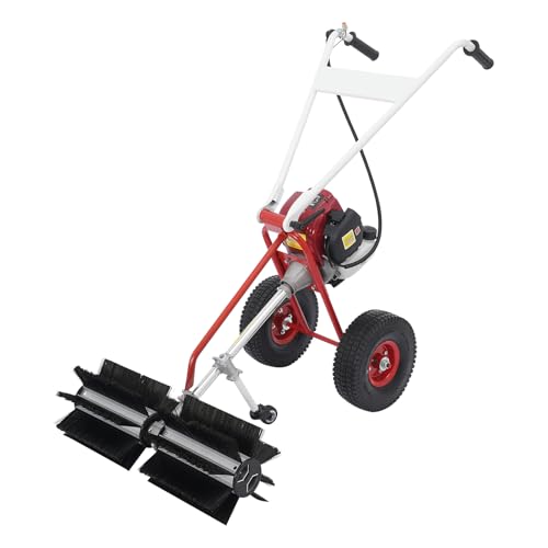 Kehrmaschine Benzin 4 Takt für Kunstrasen Laubsammler Motorbesen Kehrbesen Benzinmotor Benzin Motor Besen Handkehrmaschine Gasoline Lawn Sweeper Gasbesen