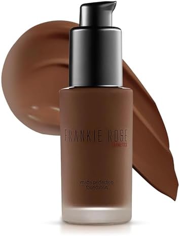 Frankie Rose Cosmetics Matte Perfection Foundation Makeup โ Long-Lasting, Hydrating Foundation for Semi-Matte Finish - Foundation Full Coverage for All Skin Types - (Cocoa Butter) 1.0 US fl oz / 30 ml