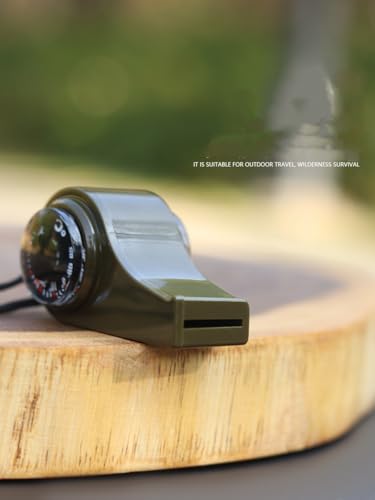 2-in-1 Emergency Survival Whistle with Compass, Military Green, Outdoor Camping Hiking Gear(2 Pack) - Image 5