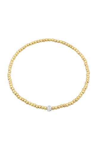 Zoe Lev Jewelry, Gold Bead Bracelet 3mm with Single Diamond Bead