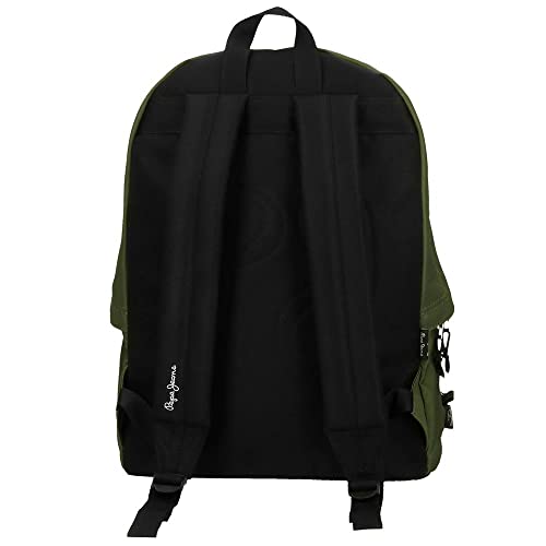 Pepe Jeans Aris Zaino Per Laptop 15,6 Pollici - Doppio Scomparto, 31 X 44 X 17,5 Cm, Poliestere - Verde Oscuro - Con Astuccio - 3