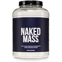 NAKED Mass - Natural Weight Gainer Protein Powder - 8 LB Bulk, NSF Certified, GMO Free, Gluten Free & Soy Free. No Artificial Ingredients - 1,250 Calories per Serving