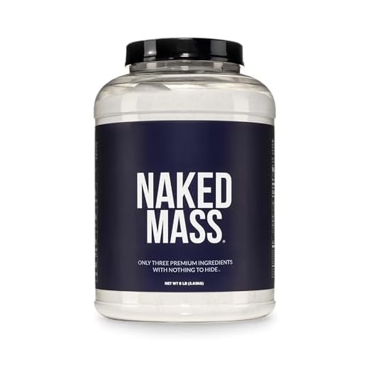 NAKED Mass - Natural Weight Gainer Protein Powder - 8 LB Bulk, NSF Certified, GMO Free, Gluten Free & Soy Free. No Artificial Ingredients - 1,250 Calories per Serving