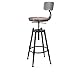 Produktbild Bar Sessellift Massivholz Hocker Cafe rotierende Hochhocker Hause Bar Stuhl Küche Frühstück Hocker höhenverstellbar mit 4 Eisenbeine Massivholz hartes Kissen mit Rückenlehne